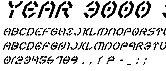 Year 3000 Italic font